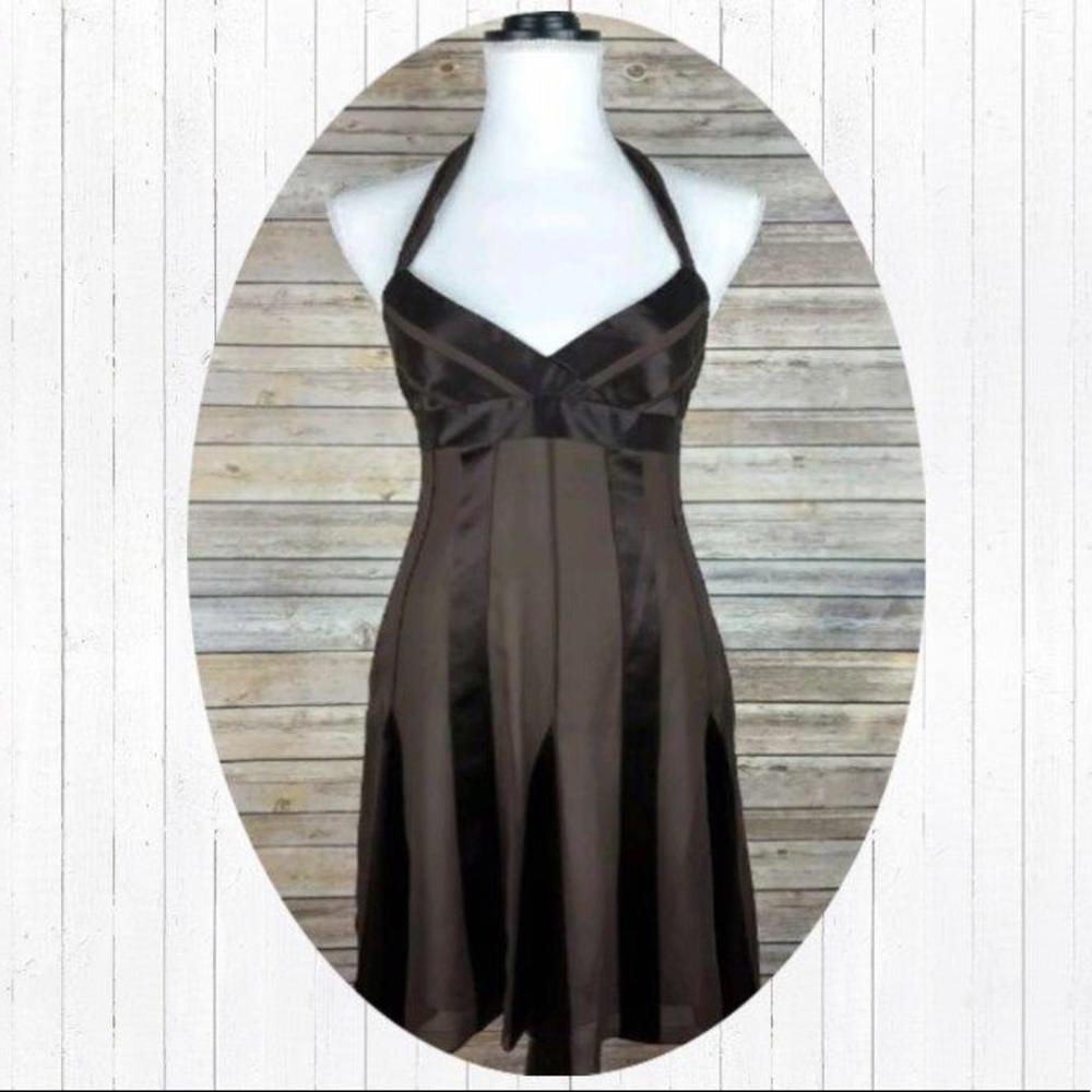 BCBGMAXAXRIA taupe halter dress